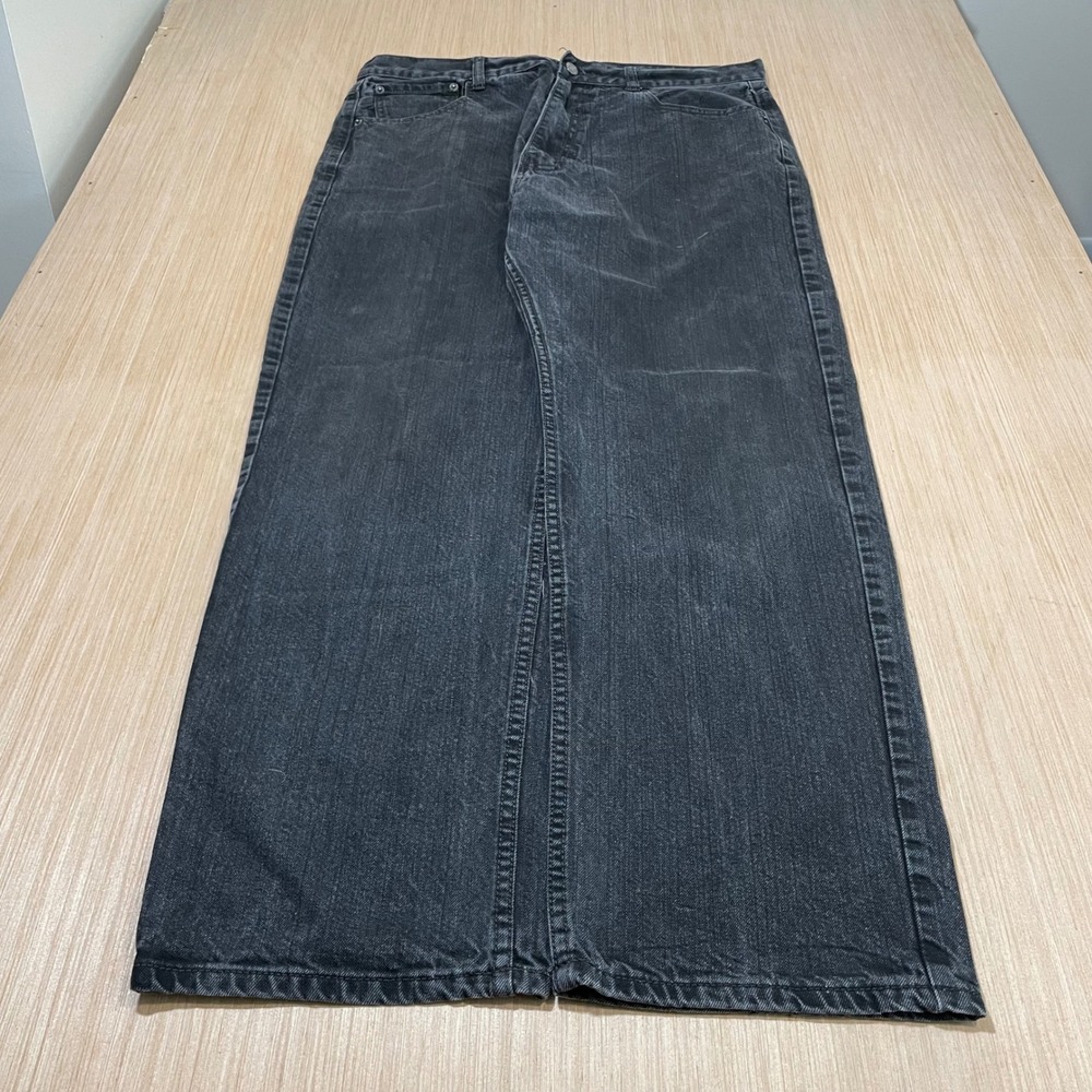 Member's Property Jeans Mens W38 L34 Baggy Wide Leg Faded Black Skater Denim